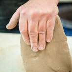 John Higgins at work in his studio 2018